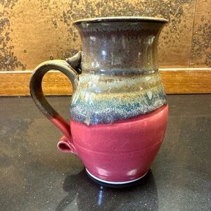 Aria Finch Studio Pottery Tankard Mug Pitcher Roswell NM 6” Drip Glaze
